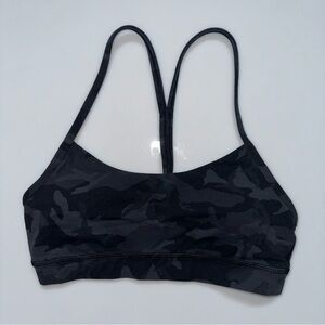 Lululemon Black Camo Flow Y Bra Size 4.